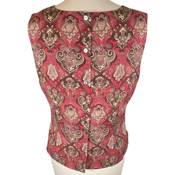 Vintage Charter Club Petite Y2K 100% Silk Sleeveless Top Cranberry Size 12P NWT - Picture 3 of 8